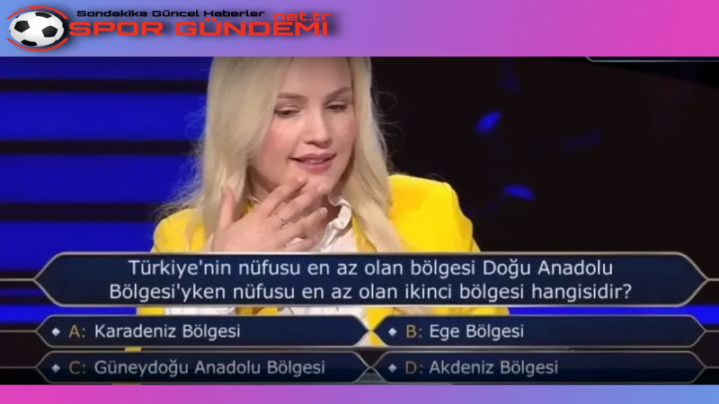 Türkiye’de En Az Nüfuslu İkinci Bölge Hangisi? Kim Milyoner Olmak İster yarışması, Türkiye’nin nüfusuyla ilgili bir soruyla